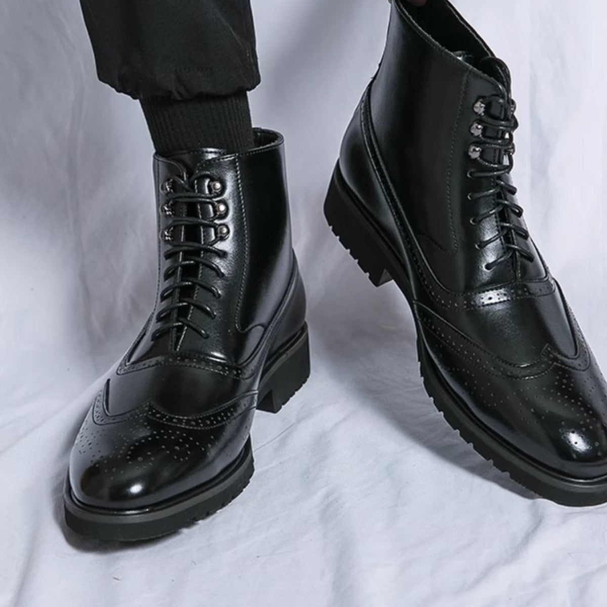 Mens Thick Sole Mid Top Shoes