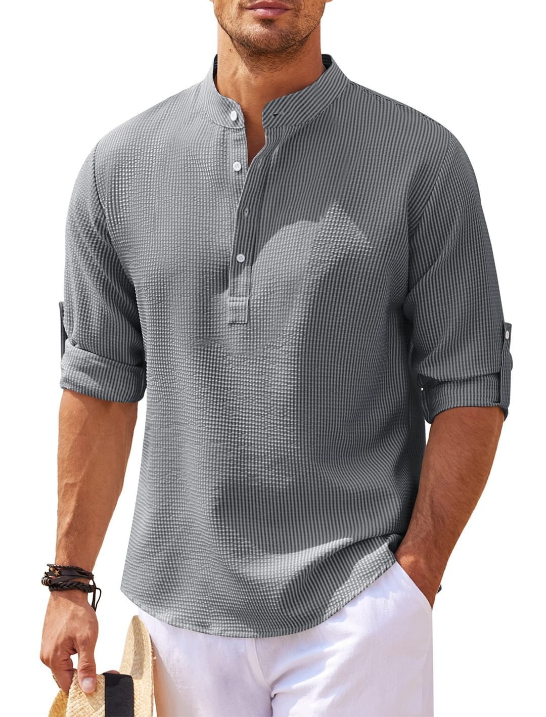 Mens Solid Collar Shirt