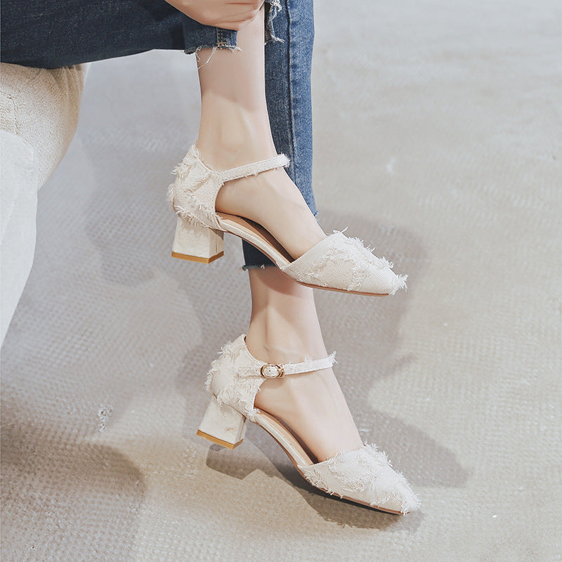Womens Ankle Strap Dorsay Heels