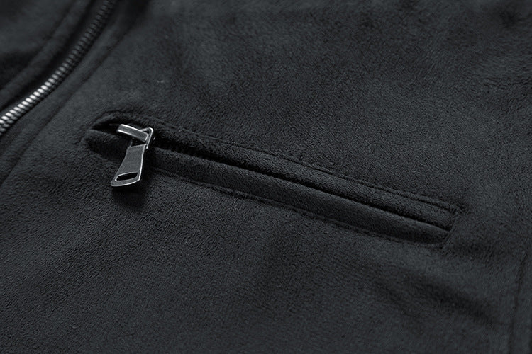 Men's Collar Double Zipper Jacket