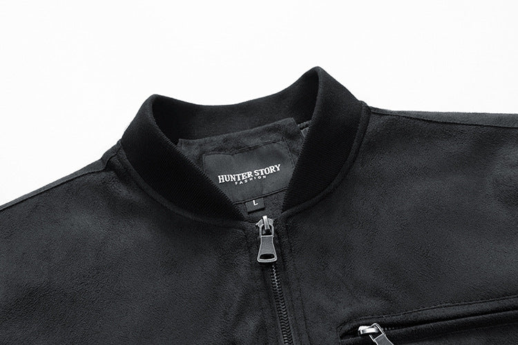Men's Collar Double Zipper Jacket