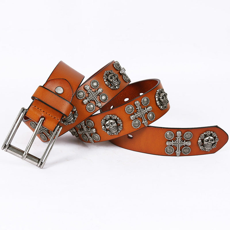 Womens Punk Skull Tooling Belt