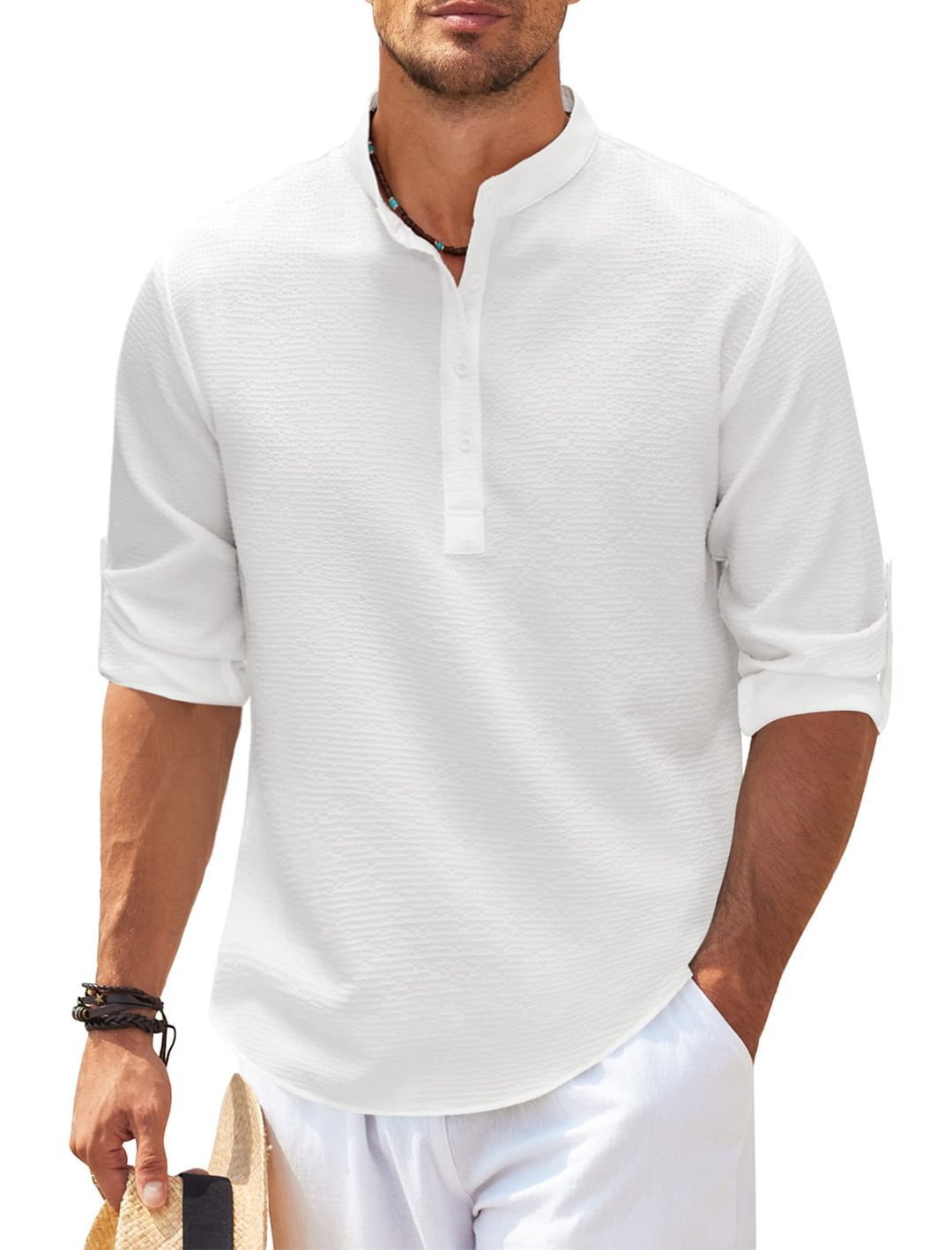 Mens Solid Collar Shirt