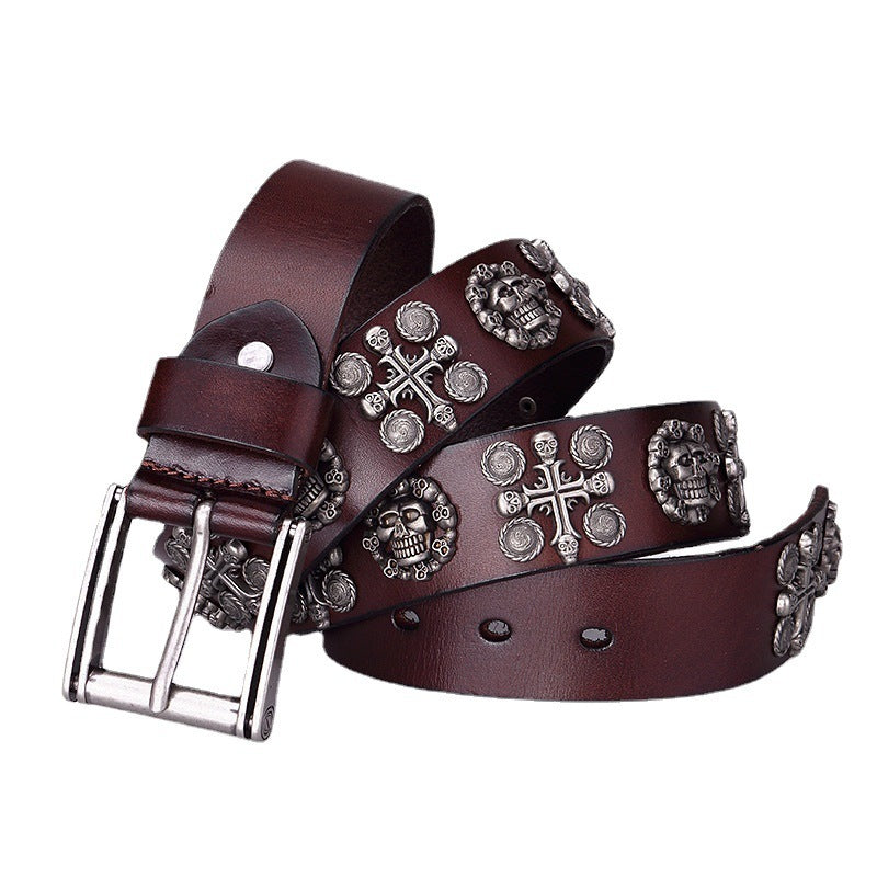 Womens Punk Skull Tooling Belt