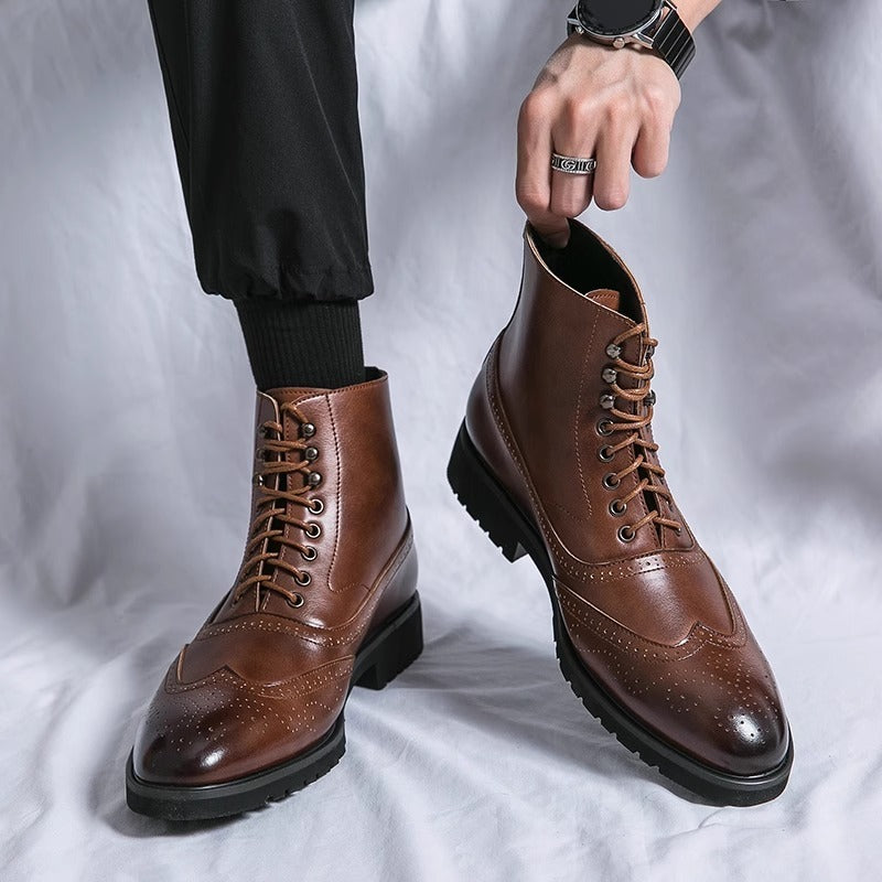 Mens Thick Sole Mid Top Shoes