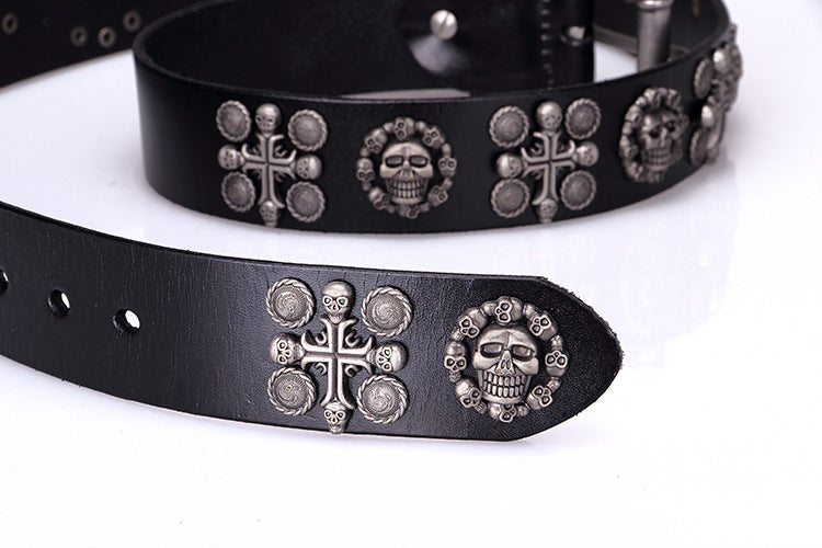 Womens Punk Skull Tooling Belt