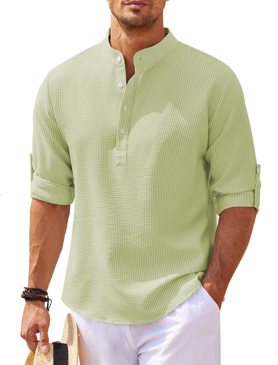 Mens Solid Collar Shirt