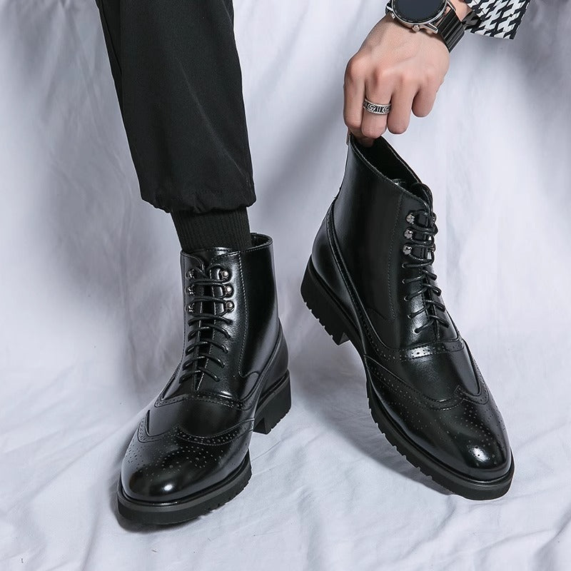 Mens Thick Sole Mid Top Shoes