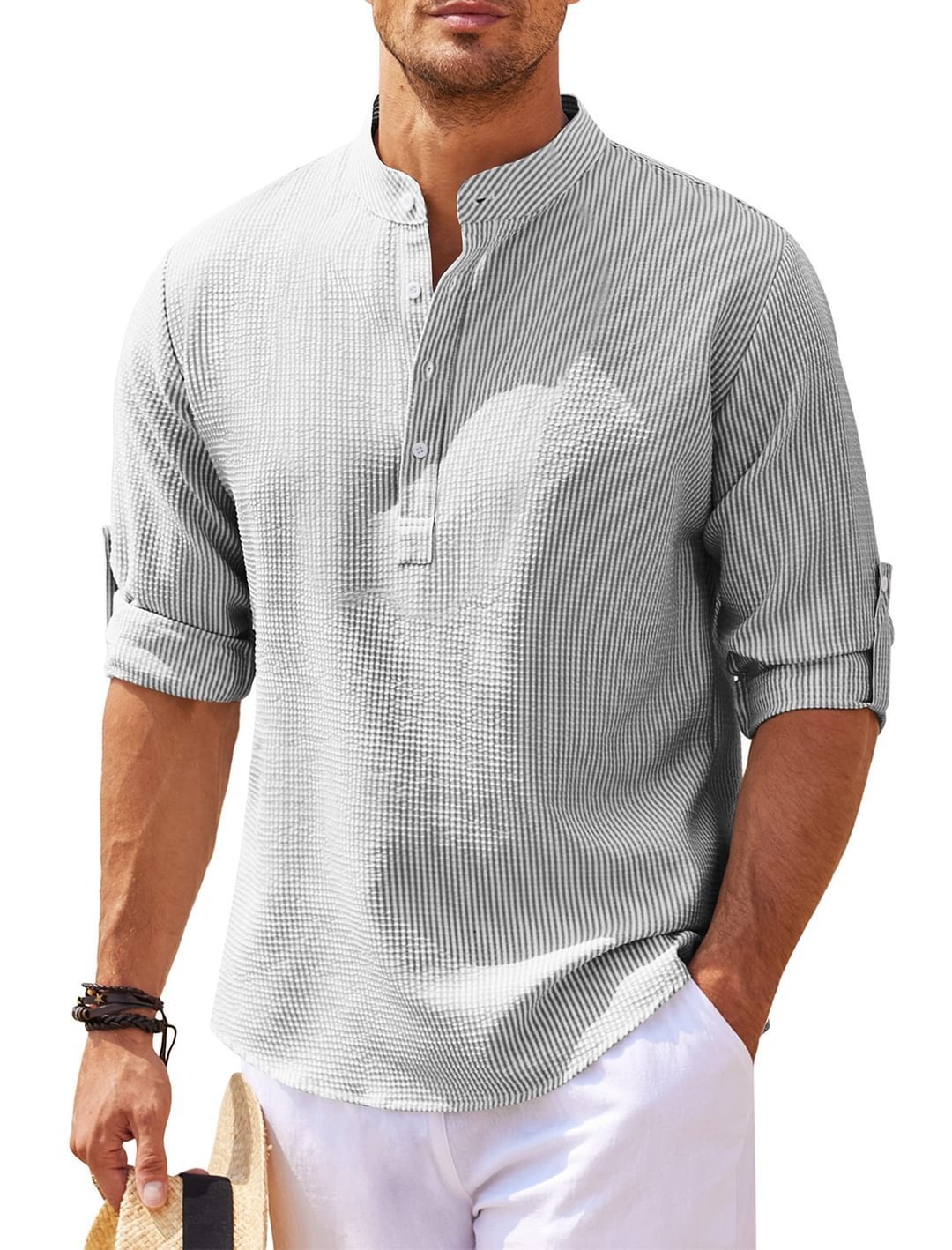 Mens Solid Collar Shirt