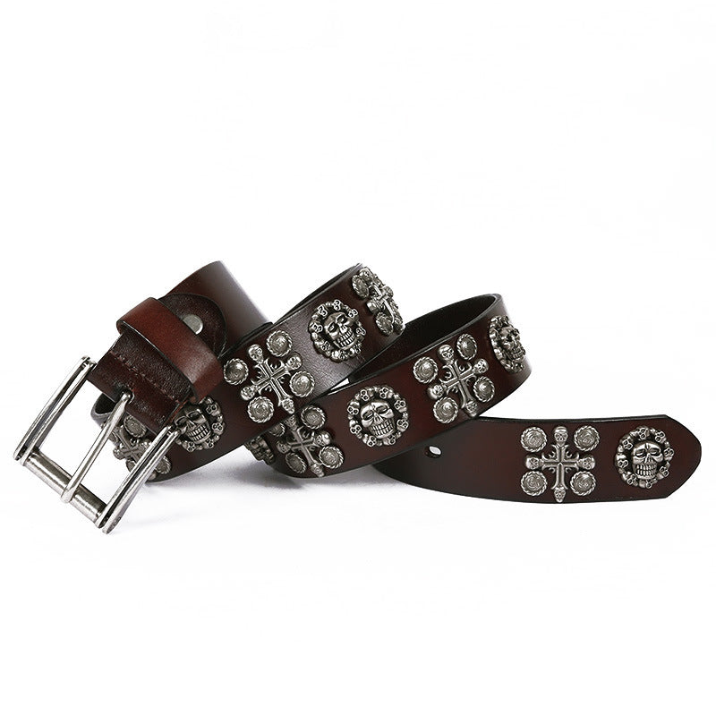Womens Punk Skull Tooling Belt