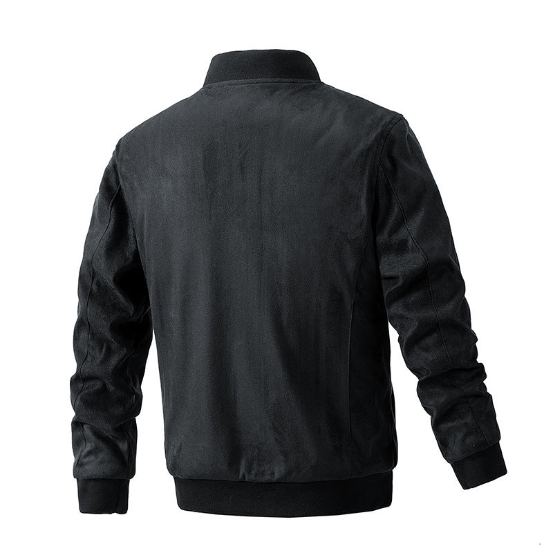 Men's Collar Double Zipper Jacket