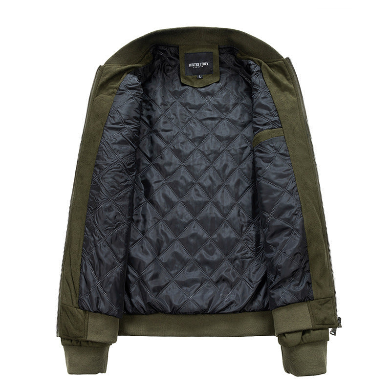 Men's Collar Double Zipper Jacket