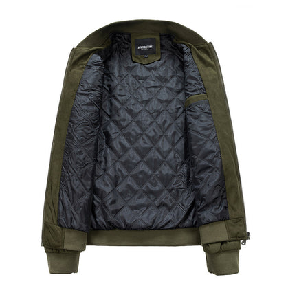 Men's Collar Double Zipper Jacket