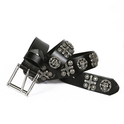 Womens Punk Skull Tooling Belt