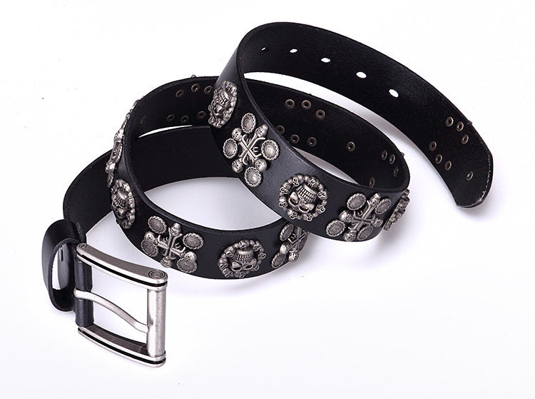 Womens Punk Skull Tooling Belt
