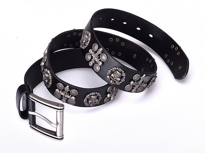Womens Punk Skull Tooling Belt