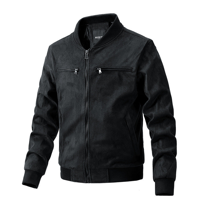 Men's Collar Double Zipper Jacket