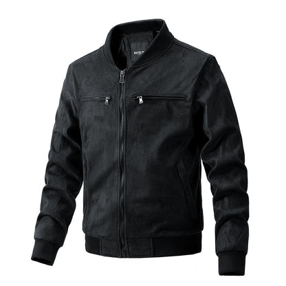 Men's Collar Double Zipper Jacket