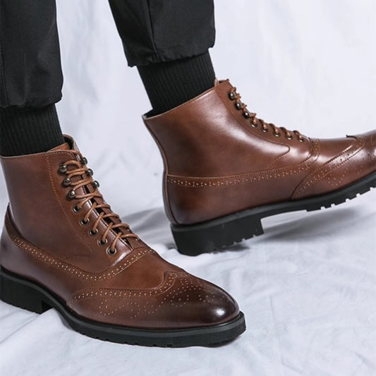 Mens Thick Sole Mid Top Shoes