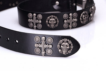 Womens Punk Skull Tooling Belt