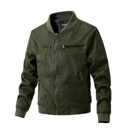 Men's Collar Double Zipper Jacket