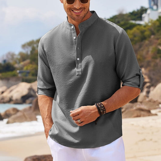 Mens Solid Collar Shirt